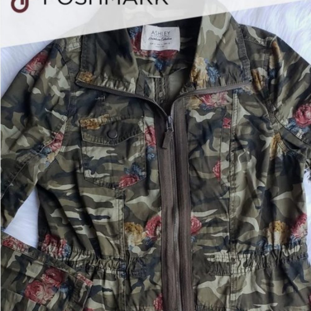 Camo and Floral Utility Jacket